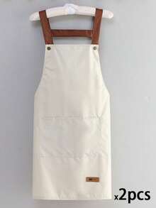 1/2pcs Waterproof And Oil-Proof Cooking Apron With Pockets, Suitable For Men And Women - Multicolor - View 21