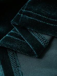 DAZY 女士秋季蕾丝拼接鱼尾保暖中长连衣裙舞会礼服 - 綠色 - 查看 10