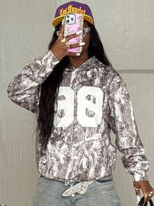 Coolane Damen Herbst/Winter Streetwear Ausgehpullover mit Baumzweig Muster, lässig und modisch für den täglichen Gebrauch, Abschluss, Schulanfang Outfits, Abschluss, Lehreroutfits für Frauen - Armeegrün - Übersicht 4