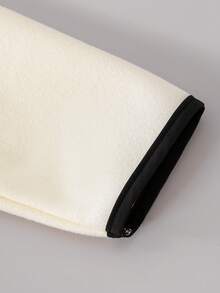 Elladie kids Young Girls Woolen Cardigan Jacket, Fashion Drawstring Decor 3D Bow Accent With Pearl Buttons, Suitable For Vintage, Elegant And Cute Daily Wear - Apricot - View 5