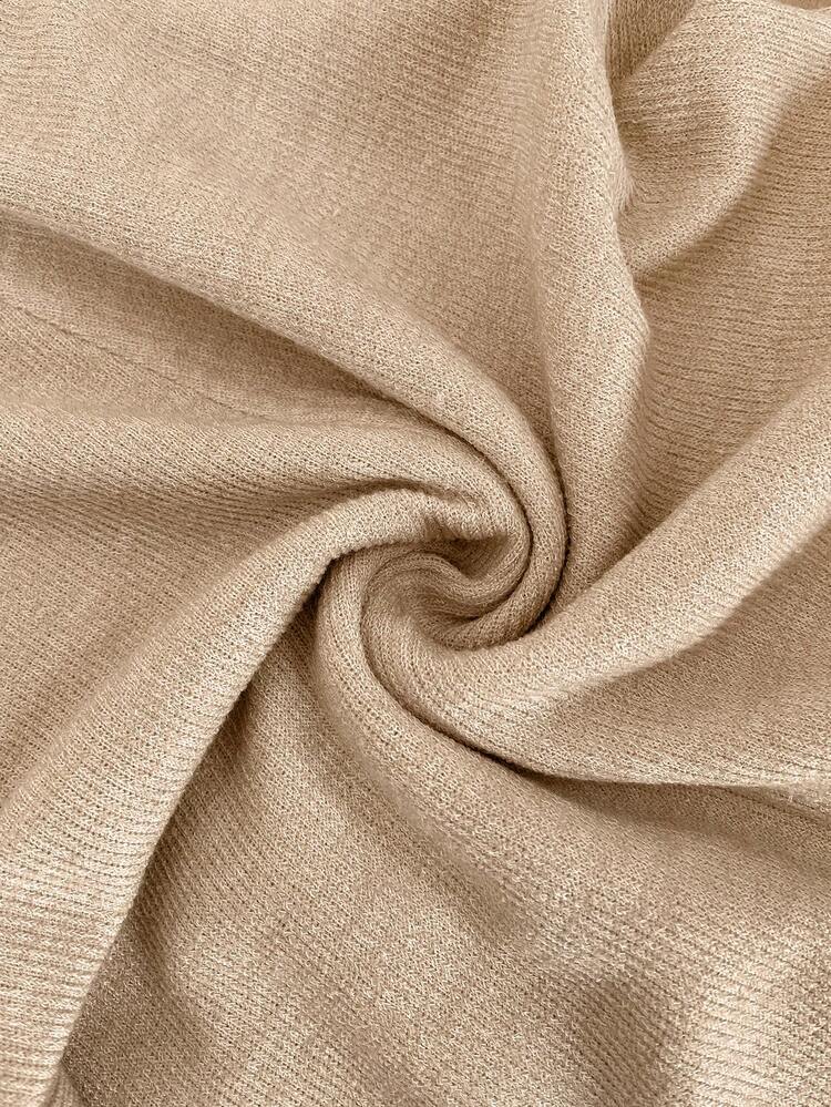 SHEIN Maternity Solid Color Button Design Wide Leg Loose Casual Jumpsuit, Autumn - Camel - View 7