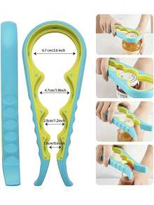 1/2pcs Multifunctional 4-In-1 Jar Opener,Jar Gripper,Lid Opener,Can Opener,Bottle Opener, Easy To Use For Children, Elderly- Kitchen Gadget For Easy Access To Jars And Cans, Efficient Convenient Time-Saving Can Opener Tool - Multicolor - View 2