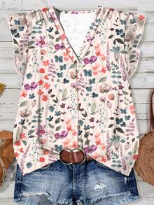 EMERY ROSE Women's Colorful Floral Print Casual Shirt, Suitable For Summer New Year Party - Multicolor - View 1