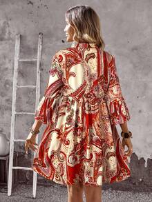 EMERY ROSE Women's Casual Paisley Print Mini Dress For Vacation - Multicolor - View 2