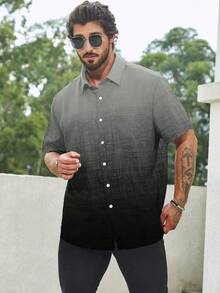 Manfinity Homme Short Sleeve Solid Color Casual Shirt, Suitable For Summer - Black - View 6