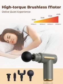 Teckwe 大功率肌肉放松器，可充电深层组织按摩枪，配备 4 个按摩头，可全身放松，终极肌肉恢复工具，塑料材质，家庭级，USB 充电，适合办公室、家庭、运动员等场合的礼物