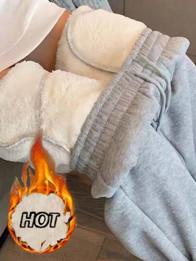 INAWLY 新款秋冬保暖休闲慢跑裤，灰色