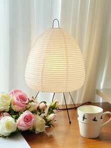 Teckwe 纸灯，床头或书桌用的宣纸灯罩，日式灯笼装饰，为任何房间营造温暖舒适的氛围 - 美国插头 - 暖黃色 - 查看 6