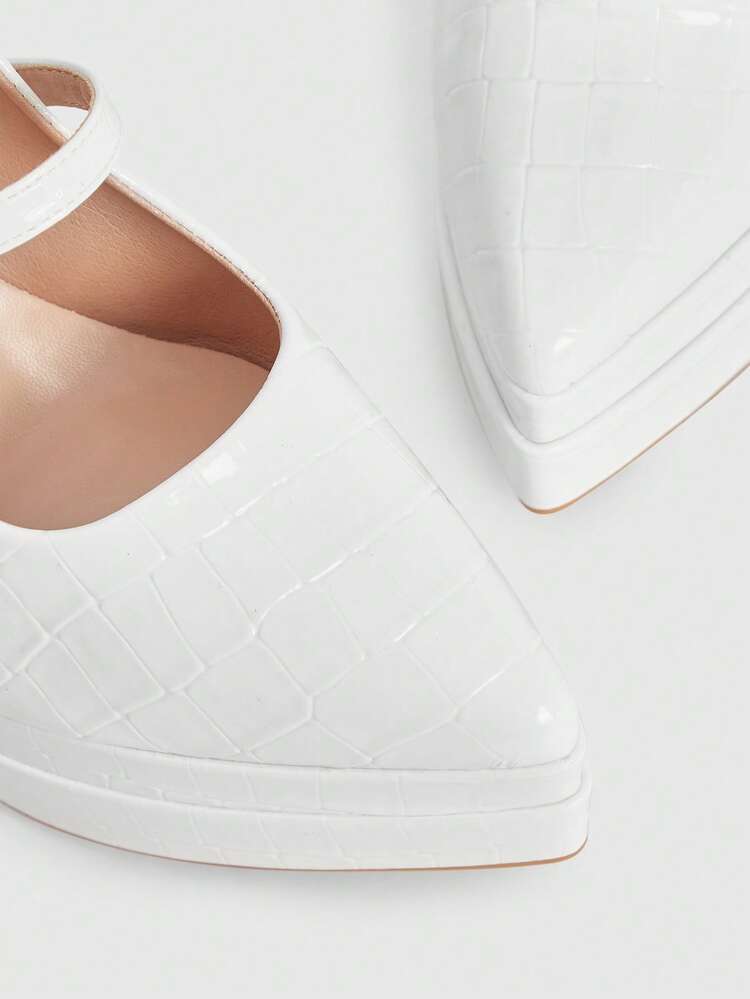 CUCCOO LuxiPop Fashionable Elegant White Platform High Heels, Suitable For Music Festivals, Halloween, Christmas, Party, Nightclub