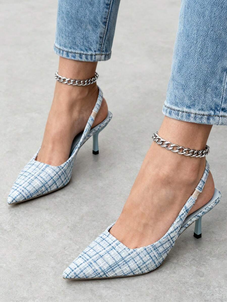 女士高跟鞋 - 藍色 - 查看 1