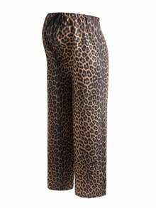Modmama 2-Pack Maternity Pants For Pregnant Women,Leopard Cheetah Print & Brown,Summer Casual Lounge Comfortable Loose Sweatpants,Knotted Adjustable Bottoms - Multicolor - View 9