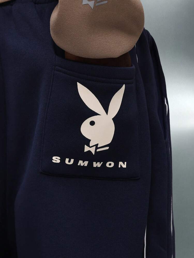 PLAYBOY X SUMWON Fleece Sweatpants With Side Piping