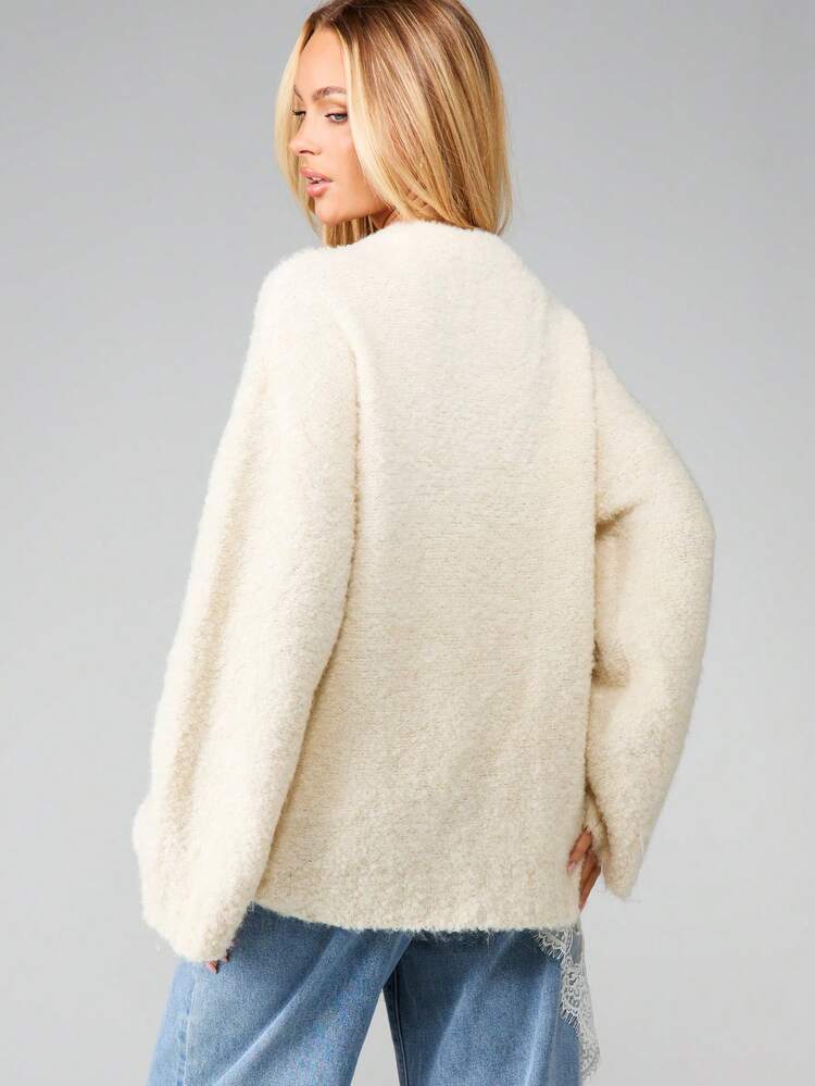 MISSGUIDED Oversized Boucle Jumper Long Sleeve Winter Knit Pullover