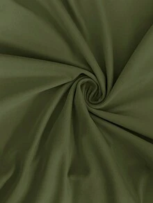 SHEIN Maternity Solid Color Asymmetric Neck Long Sleeve Ruched Fitted T-Shirt - Army Green - View 3