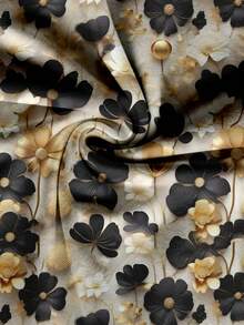 EMERY ROSE 大码女装 日常休闲 优雅做旧风 仿真碎花 圆领 双层小飞袖 宽松衬衫 女夏装 女士度假装 女士夏季装 女士外出上衣 - 彩色 - 查看 6