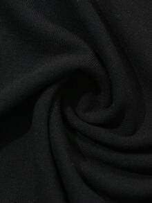 DAZY 女士纯色圆领休闲上衣，日常穿着 - 黑色 - 查看 3