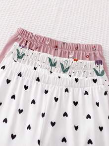 6pcs/Set Young Girl Young Girls Autumn/Winter Long Sleeve Pajama Set, Cute Printed Knit Sleepwear & Loungewear - Multicolor - View 4