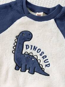 Cozy Pixies 2件套男婴卡通动物印花保暖内衬圆领长袖套头卫衣和松紧腰裤套装 男婴服装 男婴套装 男婴服装 恐龙男婴连体衣 婴儿休闲套装 恐龙婴儿服装 男婴套装 恐龙婴儿套装 恐龙男婴服装 - 藏蓝色 - 查看 4