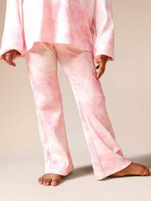 SUMWON 女童扎染连帽衫和运动裤套装休闲舒适运动服 - 彩色 - 查看 4