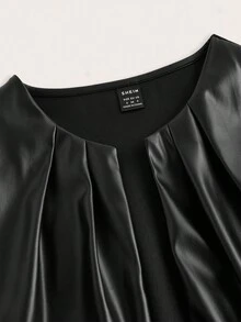 Auralis Plus-Size Women's Thin Coat, Leather Jacket, Black Cardigan, Holiday Party Women Dress