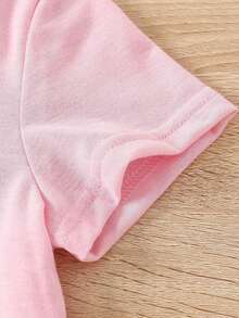 Sparklyn Tween Girl Cute KPOP Girl Print Pink, Casual Wear For Summer & Autumn, Fashion Tops, Summer & Autumn, Pink Autumn/Winter T-Shirt - Pink - View 3