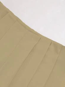 SHEIN Clasi Women's Solid Color Pleated Wide Leg Loose Casual Pants