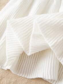 Young Girl Round Neck Raglan Sleeve Cable Bow Decor Ruffle Hem Casual Knit Sweater Dress - White - View 8