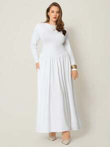 Auralis Váy dài tay cỡ lớn dành cho nữ, Váy dài quá khổ, Quần áo mùa thu, Váy trắng đơn giản và thanh lịch, Quần áo nữ duyên dáng Quần áo mùa thu dành cho nữ Váy sinh nhật dành cho nữ, Váy trắng Váy mùa thu sang trọng thanh lịch dành cho nữ Váy kín đáo Váy công sở - trắng - Xem 5
