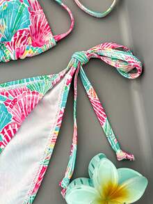 Bellisia 2pcs Women Bikini Set, Casual Shell Pattern, Suitable For Spring, Summer, Vacation, Beach, Party - Multicolor - View 5