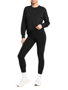 Warm-Up Women's Crewneck Sweatshirt Black - Black - View 3