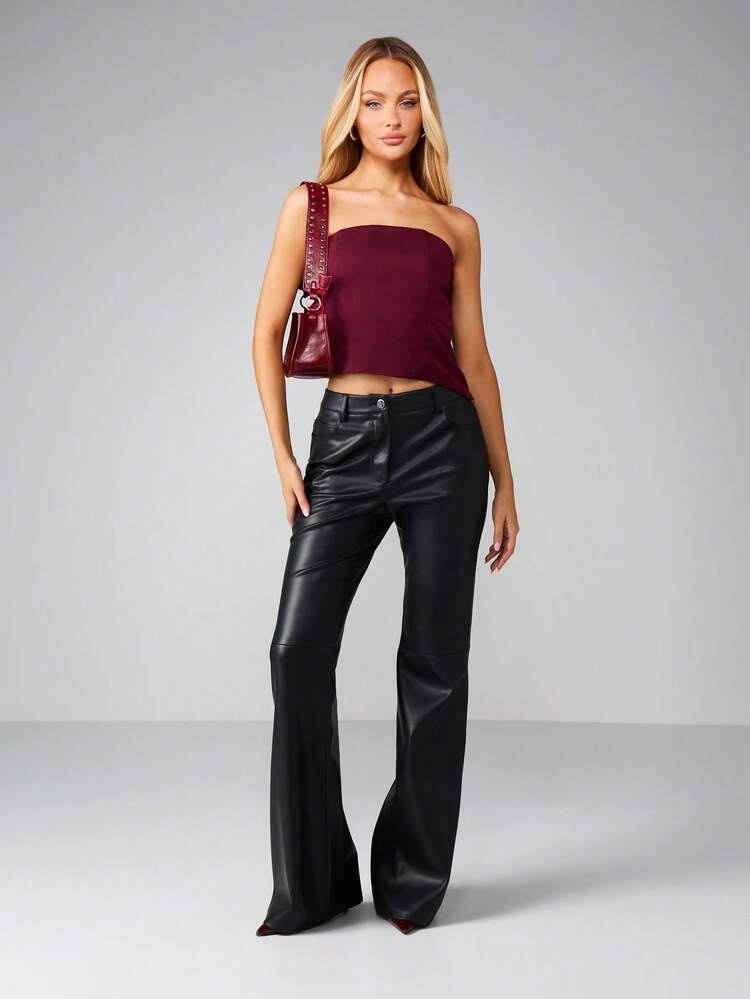 MISSGUIDED Strapless Bandeau Corset Top With Shaped Hem For Night And Evening Wear Christmas