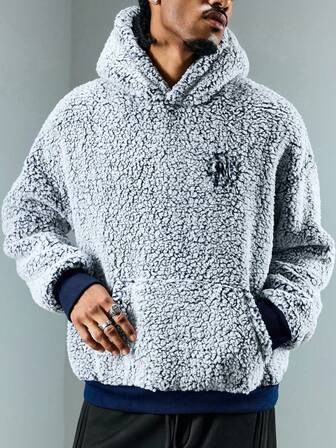 Street Life Men's Snowflake Fleece Hoodie With Pockets, Casual For Autumn/Winter