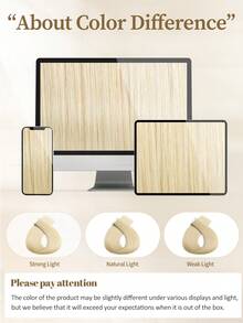 Tape In Hair Extensions 100% Human Hair #613 Light Blonde Straight Style In 14-22 Inch Lengths Extensions Silky Seamless Invisible Top Quality Thick Ends Healthy Human Hair Extensions 50g/Pack For Thin Hair And Salon Use - S613 - View 11