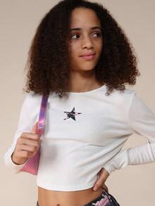 SUMWON Pink Camo Crop Top And Baggy Joggers Co-Ord Set Long Sleeve Elastic Waist Casual Two Piece Outfit