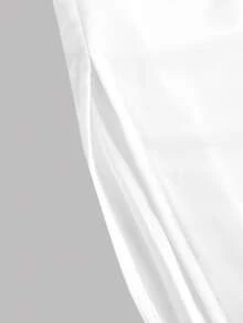 SHEIN Girlism Vestito in maglia a vita elastica con volant e strati per ragazze adolescenti, vestito casual ed elegante con spalla asimmetrica, vita arricciata, aderente e lungo in colore unito, adatto per Ognissanti, rientro a scuola, feste e uscite - Bianco - Visualizzare 3