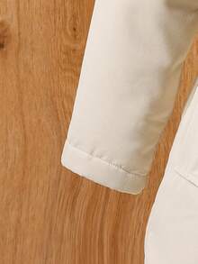 女童宽松收腰中长款冬季夹克 - 杏色 - 查看 5