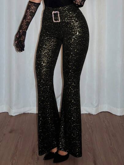 Rafferiza Women's V-Waist Shiny Fabric Bodycon Pants, Flattering Silhouette, High-Quality Feel, Suitable For Holiday Dresses, Parties