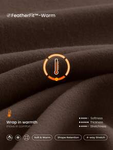 GLOWMODE 28" FeatherFit™-Warm Winter Moves Soft Stretchy Ultra High-Waist Side Pockets Leggings Autumn Winter Yoga Pilates Studio Wear - Chocolate Brown - View 5