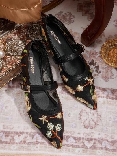 CUCCOO TILAWA Zapatos casuales de mujer con punta puntiaguda, de tela tejida, color marrón café, cómodos para uso diario, fiesta, playa, con diseño de cordones