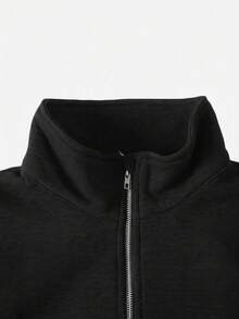 Teen Girl Casual Black Brooklyn Graphic Print Sweatshirt, Comfortable & Sporty, Suitable For Autumn/Winter Wear, Outdoor Picnic, Street Photography, Campus, Going To School, Shopping, Sports And Other Occasions - Black - View 6