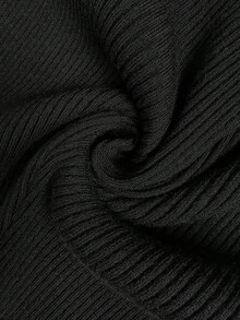 SHEIN PETITE CURVE Gaun Rajut Pas Badan Motif Garis-Garis Blok Warna Kasual Musim Gugur Ukuran Plus - MultiWarna - View 6