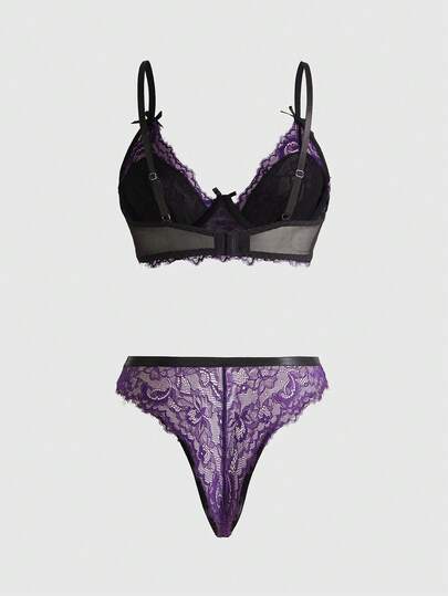 Goth Women's Lace Sexy Lingerie Set