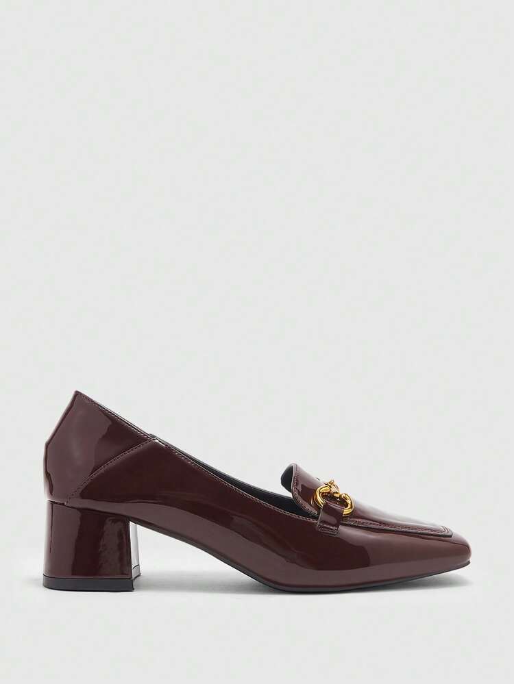 CUCCOO BIZCHIC Women's Classic Black Patent Leather T-Strap Low Heel Pumps For Christmas Spring Shoes