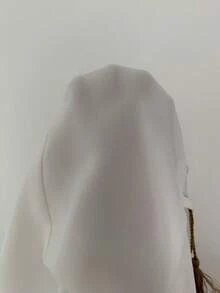 Rafferiza 女士纯色优雅端庄 V 领刺绣开叉长袖超长连衣裙，适合宴会、日常穿着，简约 - 卡其色 - 查看 7