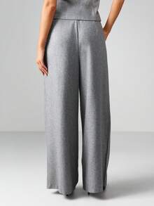 MISSGUIDED 阔腿高腰西裤，适合办公室、商务、职业场合，正式阔腿裤 - 淺灰色 - 查看 2