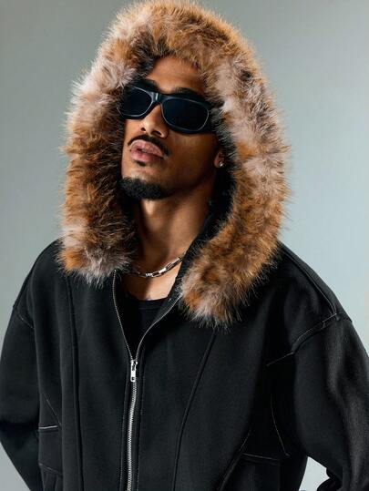 Street Life Sudadera con capucha cálida y de moda para hombre en invierno