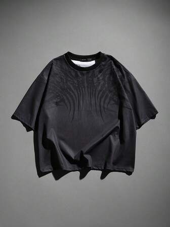 Street Life Maglietta casual da uomo a maniche corte, scollo tondo, vestibilità ampia, con stampa gotica