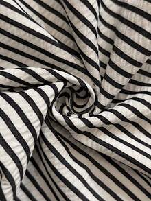 Elaquor Quần ống đứng kẻ sọc dáng rộng thoải mái cho nữ, phù hợp với mọi mùa - Đen và trắng - Xem 7