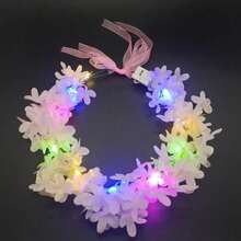 LED Flower Crowns Headbands - Mardi Gras Light Up Headband For Women, Garlands Glowing Floral Wreath Crowns For Wedding Beach Party Birthday Cosplay - Valentine's Day, Flowers, Couples, Love, Sets Gifts, Funny Gifts, Ribbon, Balloons - Multi-color light - View 13