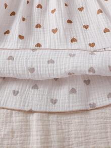 SHEIN 女婴荷叶边领长袖A字裙，搭配薄纱蝴蝶结头饰。超大领口、泡泡袖和A字廓形，打造时尚经典造型。无论是外出游玩还是居家休闲，您的小宝贝都能成为闪耀公主。 - 彩色 - 查看 8